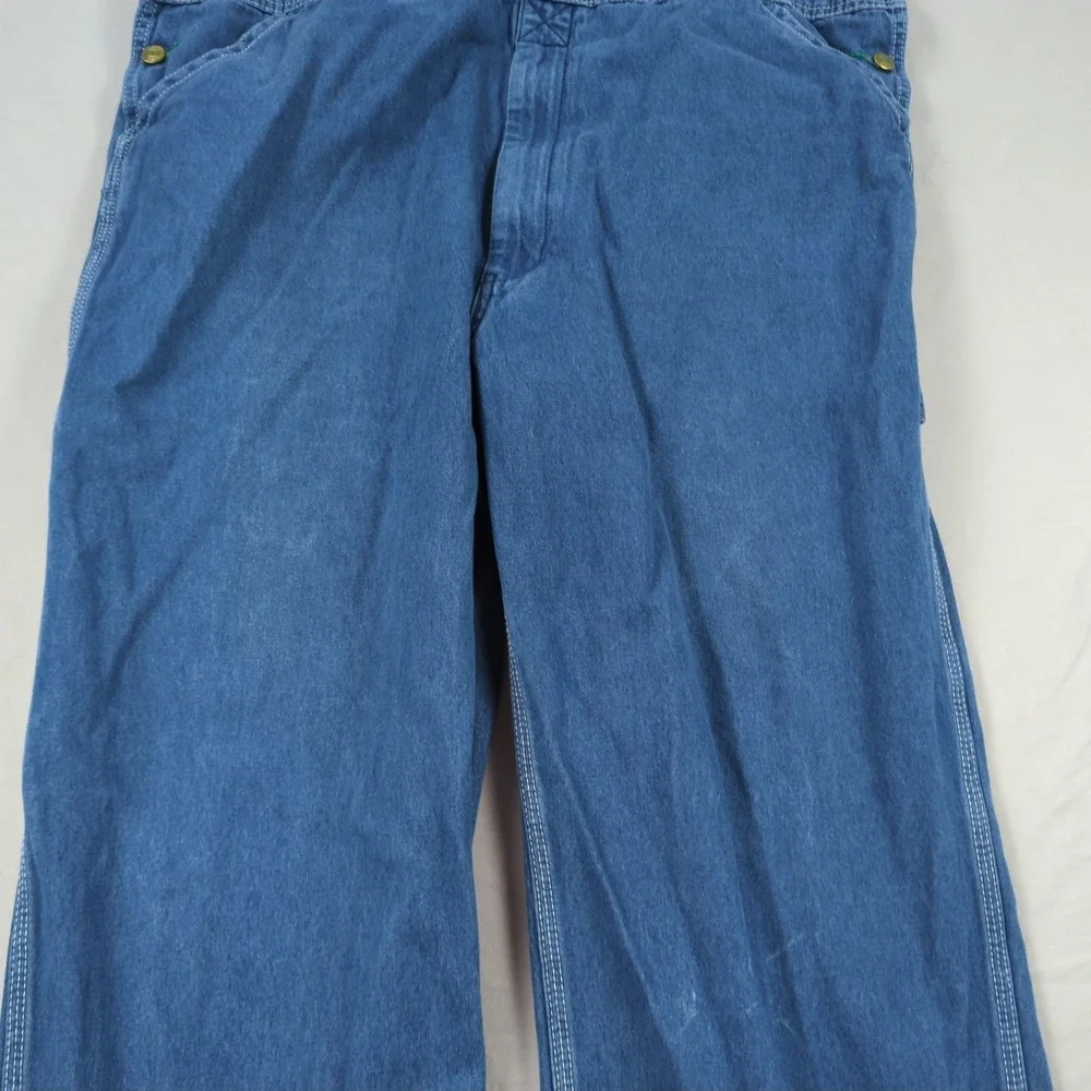 Liberty Overalls Mens 42x32‎ Blue Denim Utility Hamer Loop Carpenter Workwear